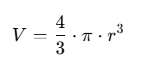fórmula para calcular el volumen de una esfera en java