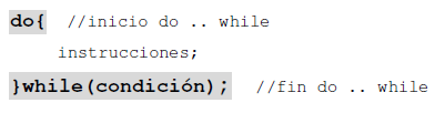 sintaxis bucle do while en java